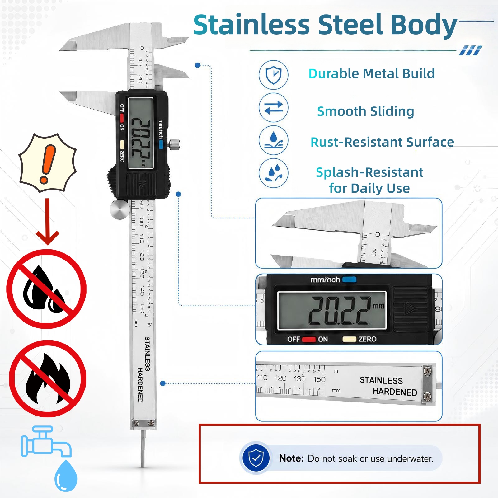 PHYHOO 6inch 150mm Stainless S - Digital Caliper 150Mm Stainless Steel recension och pris